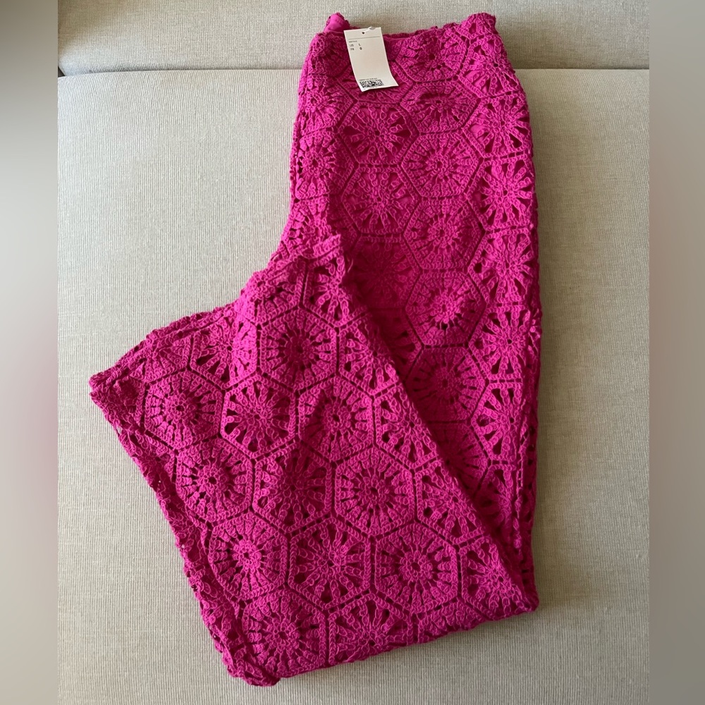 H&M crochet cutout pants